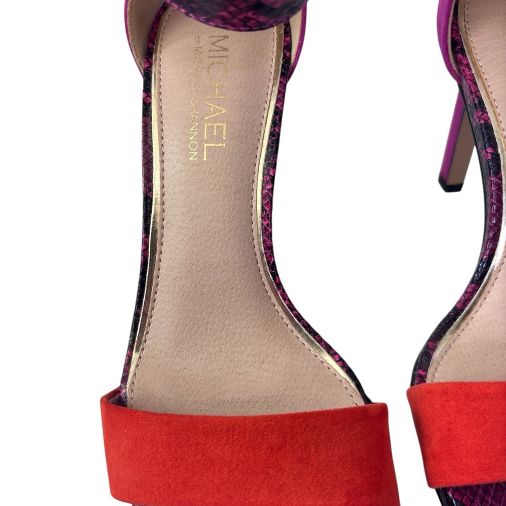 Michael Kors Pink Python and Orange Suede Ankle-S… - image 8